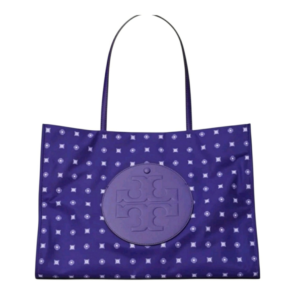 NWT! Tory Burch Purple 'Nothing Ditsy' Ella Collector's Edition Tote - Picture 2 of 6